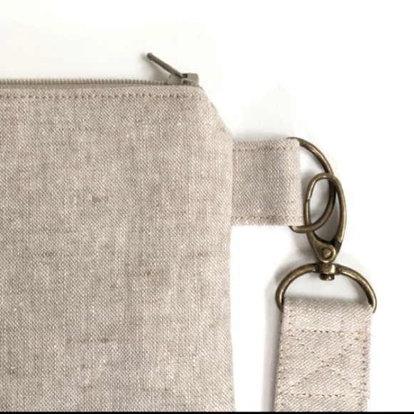 Linen Wristlet Handmade Natural Tones, Weddings Minimalist, spring, bridesmaids - Picture 5 of 8